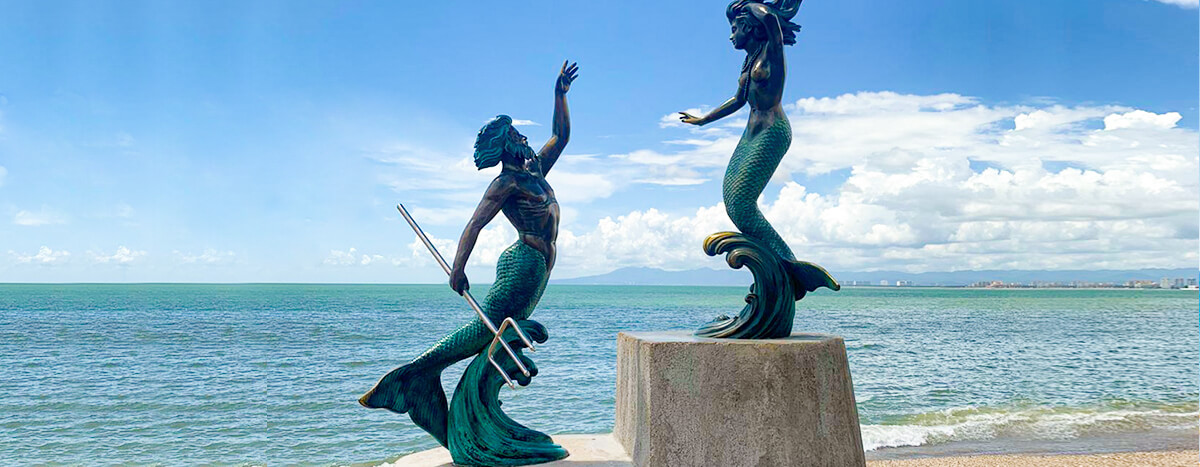 Triton y sirena en Puerto Vallarta
