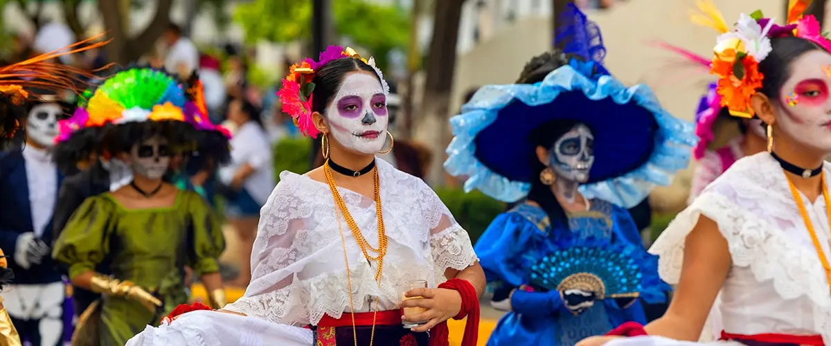 Catrinas in the day of the day celebration in Puerto Vallarta